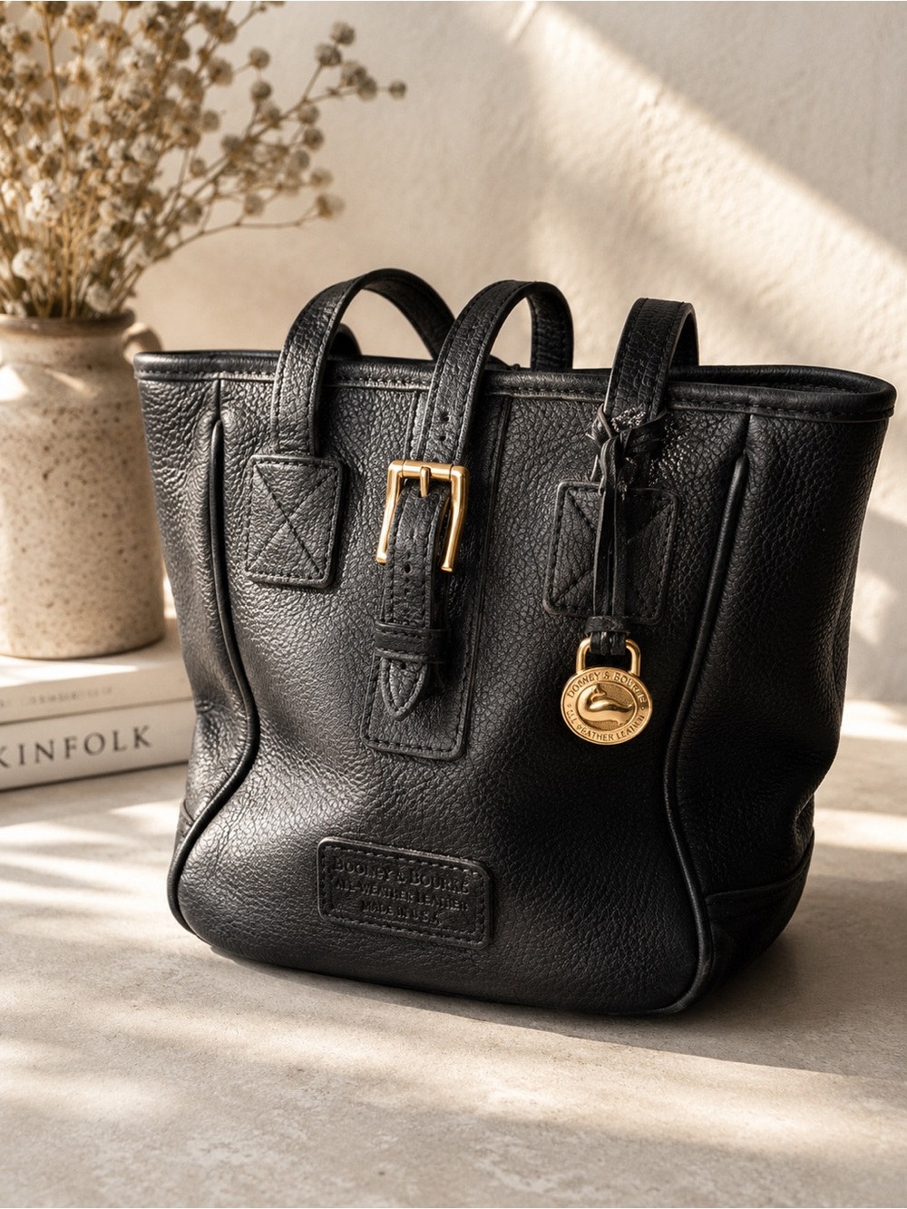 Dooney & Bourke Vintage All Weather Leather (AWL) Square Bucket Bag Tote